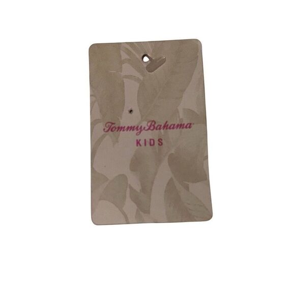 *New* Tommy Bahama White Pink Flamingo Top & Striped Shorts Set Girls M/S - Picture 8 of 9